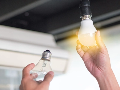 Replacing a light bulb with an LED