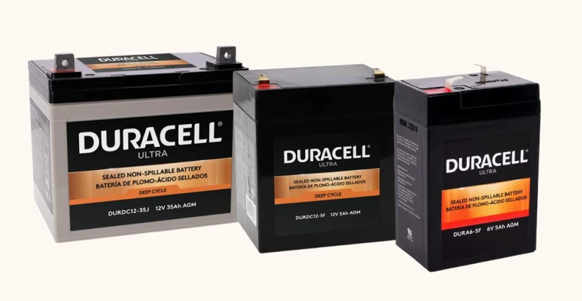 Three SLA batteries with different terminals