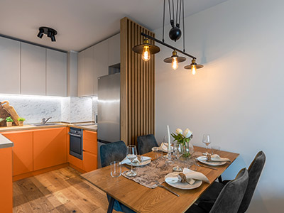Kitchen with different lighting
